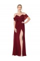 Soft Chiffon High Neck V-Back Trumpet Burgundy Formal Evening Gown / Prom Dress / Bridesmaid Dress Manchester