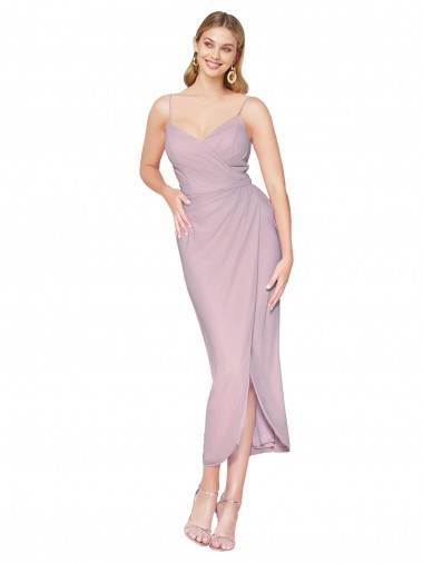 Soft Chiffon High Neck Knee Length Mermaid Primrose High Low Evening Gown / Prom Dress / Bridesmaid Dress Manchester