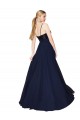 Soft Chiffon & Sequin High Neck A-Line Dark Navy Semi Formal Evening Dress / Prom Dress / Bridesmaid Dress Manchester