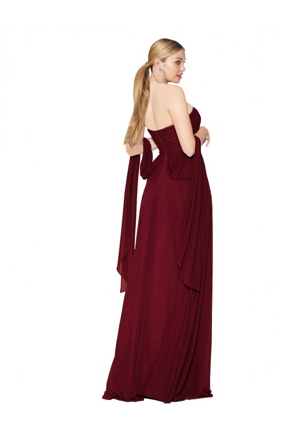 Soft Chiffon Strapless A-Line Burgundy Formal Evening Gown / Prom Dress / Bridesmaid Dress Manchester