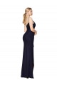 Soft Chiffon High Neck V-Back Mermaid Dark Navy Bridesmaid Dress / Formal Dress Manchester