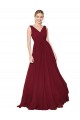 Soft Chiffon High Neck V-Back A-Line Burgundy Formal Dress / Bridesmaid Dress Manchester