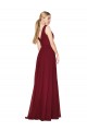 Soft Chiffon High Neck V-Back A-Line Burgundy Formal Dress / Bridesmaid Dress Manchester