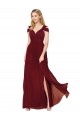 Soft Chiffon High Neck A-Line Burgundy Formal Evening Gown / Prom Dress / Bridesmaid Dress Manchester