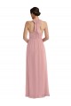 Soft Chiffon Halter Neck A-Line Dusty Pink Semi Formal Evening Dress / Bridesmaid Dress Manchester