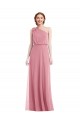 Soft Chiffon One Shoulder A-Line Skin Pink Semi Formal Evening Dress / Bridesmaid Dress Manchester