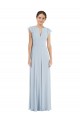 Soft Chiffon Bateau Neck V-Back A-Line Sea Glass Formal Evening Gown / Bridesmaid Dress Manchester