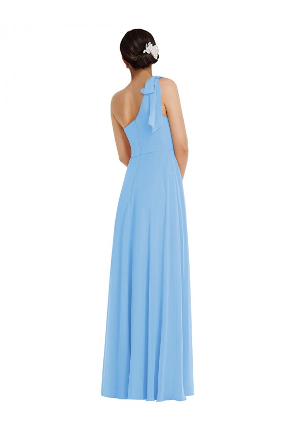 Soft Chiffon One Shoulder Trumpet Periwinkle Semi Formal Evening Dress / Bridesmaid Dress Manchester