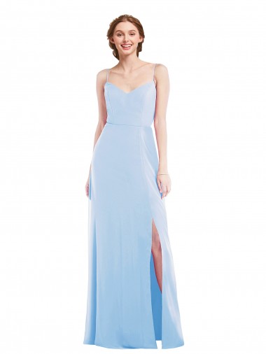 Soft Chiffon V-Neck A-Line Light Sky Blue Formal Evening Gown / Bridesmaid Dress Manchester