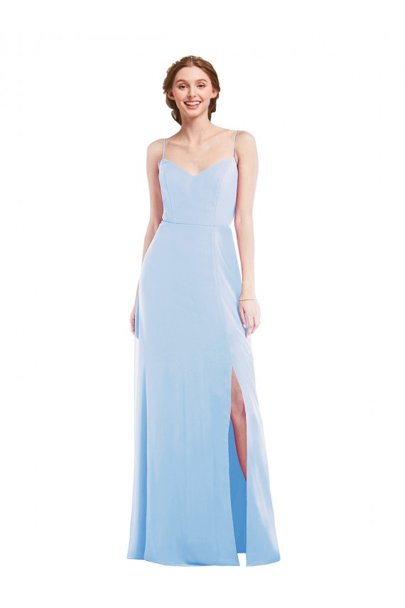 Soft Chiffon V-Neck A-Line Light Sky Blue Formal Evening Gown / Bridesmaid Dress Manchester