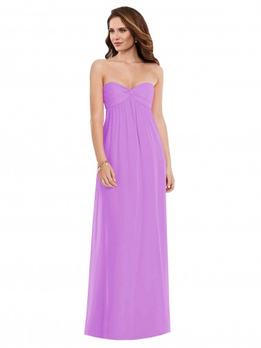Soft Chiffon Sweetheart Low Back A-Line Violet Semi Formal Evening Dress / Bridesmaid Dress Manchester