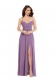 Soft Chiffon Sweetheart Low Back A-Line Dark Lavender Bridesmaid Dress / Formal Dress Manchester