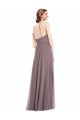 Soft Chiffon Halter Neck Low Back A-Line Dusty Rose Formal Evening Gown / Bridesmaid Dress Manchester