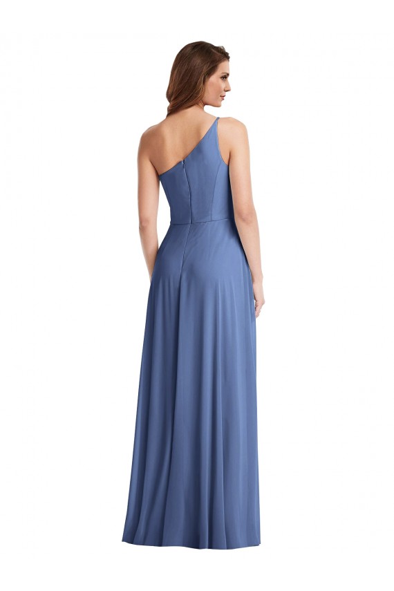 Soft Chiffon One Shoulder A-Line Windsor Blue Formal Evening Gown / Bridesmaid Dress Manchester