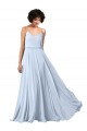 Soft Chiffon V-Neck Low Back A-Line Light Sky Blue Formal Dress / Bridesmaid Dress Manchester