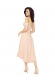 Soft Chiffon Square Neck Low Back A-Line Ice Pink High Low Bridesmaid Dress Manchester