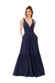 Chiffon V-Neck V-Back A-Line Dark Navy Evening Gowns / Bridesmaid Dress Manchester