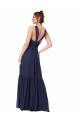 Chiffon V-Neck V-Back A-Line Dark Navy Evening Gowns / Bridesmaid Dress Manchester