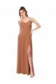 Soft Chiffon Cowl Neck Low Back A-Line Rosewood Bridesmaid Dress Manchester