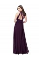 Soft Chiffon High Neck Keyhole Back A-Line Grape Bridesmaid Dress Manchester