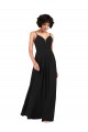 Soft Chiffon V-Neck Open Back Column Black Formal Evening Gown / Bridesmaid Dress Manchester