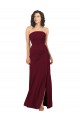 Soft Chiffon Strapless Sheath Burgundy Bridesmaid Dress Manchester
