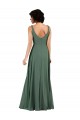Soft Chiffon V-Neck Low Back Column Sea Glass Bridesmaid Dress Manchester
