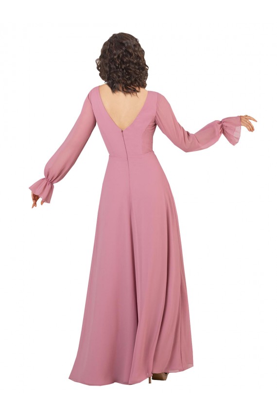 Soft Chiffon V-Neck A-Line Sea Glass Formal Dress / Bridesmaid Dress Manchester