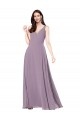 Soft Chiffon V-Neck V-Back Sheath Dark Lavender Formal Evening Gown / Bridesmaid Dress Manchester