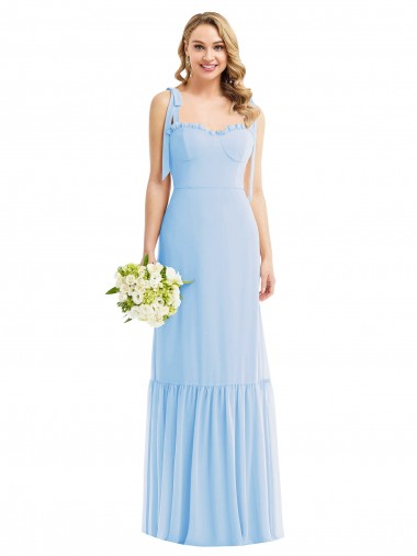 Soft Chiffon Sweetheart A-Line Light Sky Blue Semi Formal Evening Dress / Bridesmaid Dress Manchester