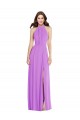 Soft Chiffon Halter Neck Open Back A-Line Violet Formal Evening Gown / Bridesmaid Dress Manchester