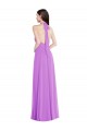 Soft Chiffon Halter Neck Open Back A-Line Violet Formal Evening Gown / Bridesmaid Dress Manchester
