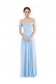 Soft Chiffon Off the Shoulder A-Line Light Sky Blue Formal Evening Gown / Bridesmaid Dress Manchester