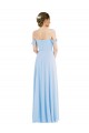 Soft Chiffon Off the Shoulder A-Line Light Sky Blue Formal Evening Gown / Bridesmaid Dress Manchester