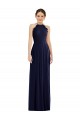 Soft Chiffon Halter Neck Open Back A-Line Dark Navy Semi Formal Evening Dress / Bridesmaid Dress Manchester