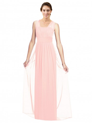 Luxe Chiffon V-Neck A-Line Pink Bridesmaid Dress Manchester