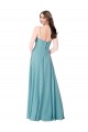 Soft Chiffon V-Neck A-Line Turquoise Bridesmaid Dress Manchester
