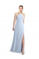 Chiffon Halter Neck Open Back A-Line Light Sky Blue Bridesmaid Dress / Evening Dress Manchester