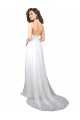 Soft Chiffon V-Neck Low Back A-Line White Beach Wedding Dress Manchester