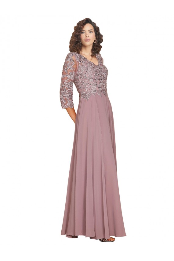 Soft Chiffon V-Neck A-Line Prom Dress / Bridesmaid Dress Manchester