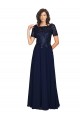 Soft Chiffon Round Neck A-Line Dark Navy Prom Dress / Bridesmaid Dress Manchester