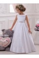 Satin & Lace Bateau Neck Ball Gown Ivory Flower Girl Dresses Manchester