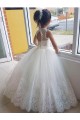 Tulle & Lace High Neck Keyhole Back Ball Gown Ivory Flower Girl Dress for Wedding Manchester