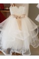 Tulle & Lace High Neck Ball Gown Ivory Flower Girl Wedding Dress Manchester