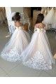 Tulle & Lace Sweetheart Long Sleeves Ball Gown Ivory Little Flower Girl Dress Manchester