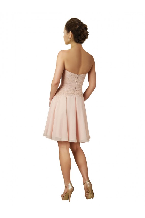 Soft Chiffon & Lace Sweetheart A-Line Pink Bridesmaid Dress Manchester