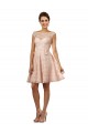 Soft Chiffon & Lace Illusion Neck A-Line Pink Bridesmaid Dress Manchester