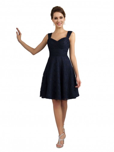 Lace Sweetheart A-Line Dark Navy Bridesmaid Dresses Manchester