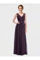 Chiffon & Lace V-Neck V-Back A-Line Grape Bridesmaid Dress / Evening Dress Manchester