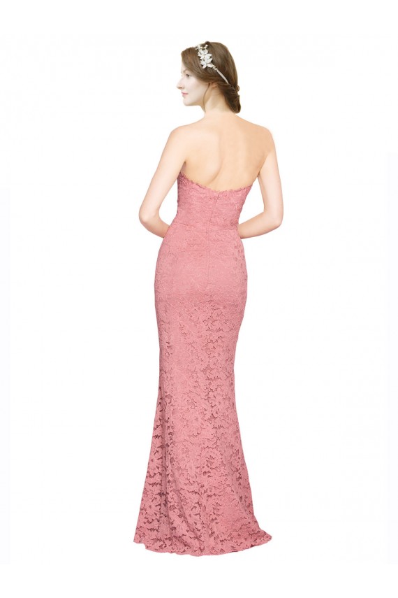 Lace Strapless Mermaid Salmon Formal Dress / Bridesmaid Dress Manchester